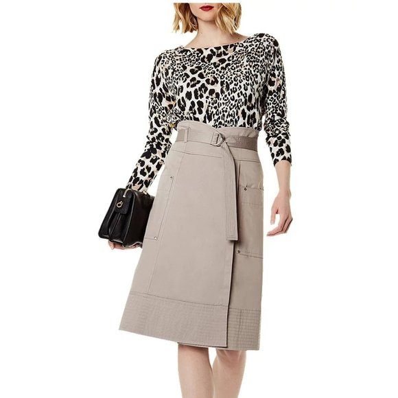 Karen Millen Belted Faux Wrap Skirt